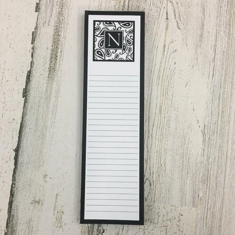 N Initial Shopping List Notepad Magnetic Fridge Wellspring Gift Made in USA